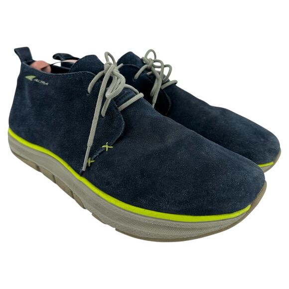 Altra Run Natural Chukka Desert Boot Everyday Lace Up 100% Leather Blue Lime 10 main image 6